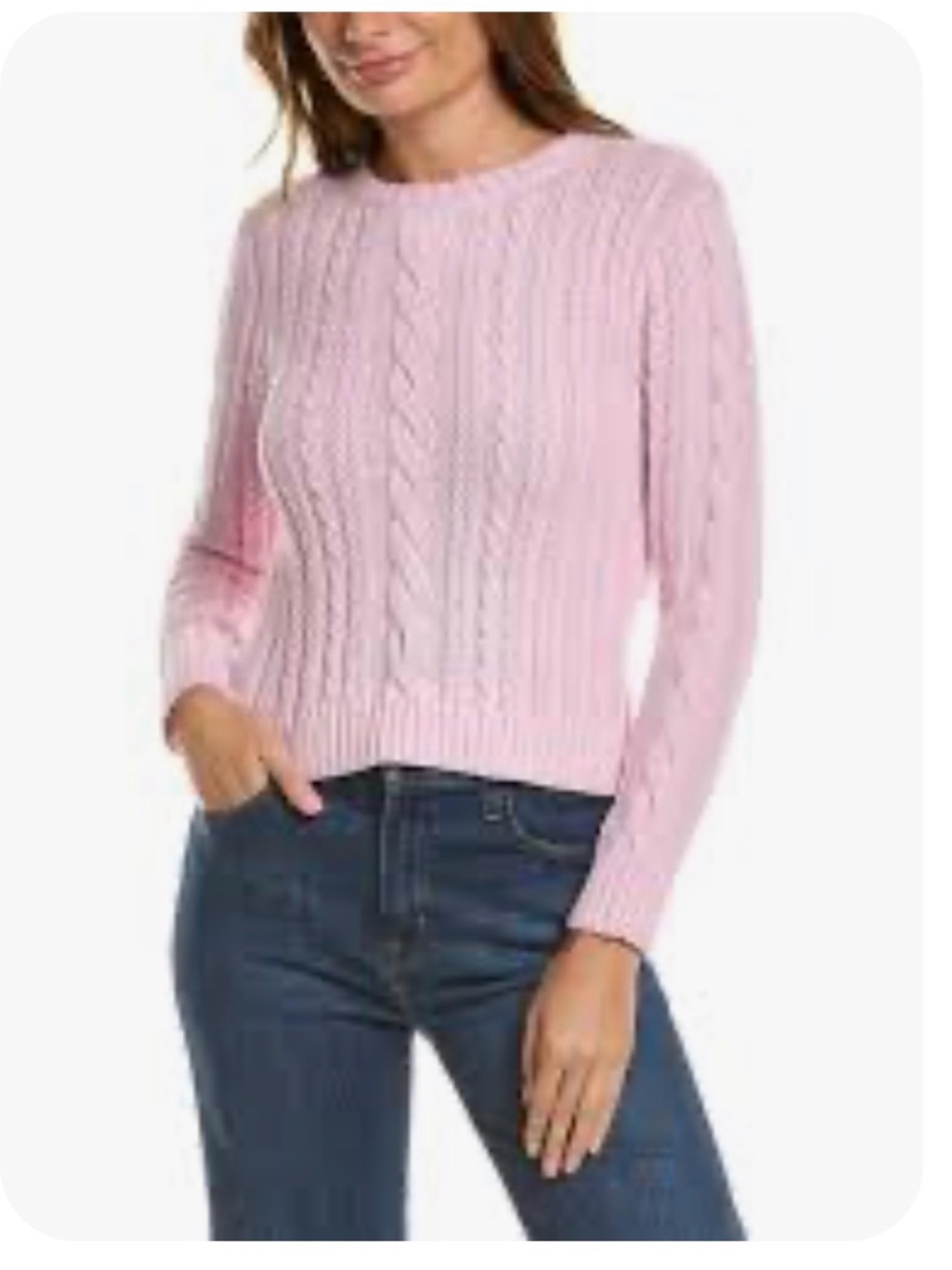 Max Mara Weekend Bashi L pink cable knit nautical old money crew neck sweater